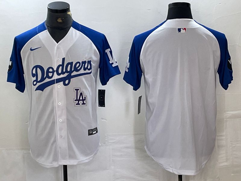 Men Los Angeles Dodgers Blank White Fashion Nike Game MLB Jersey style 10->->